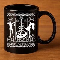 Ho Ho Ho Strippers X-Mas Ugly Christmas Sweater 11oz C Handle Ceramic Mug