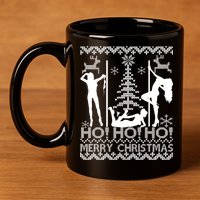 Ho Ho Ho Strippers X-Mas Ugly Christmas Sweater 11oz C Handle Ceramic Mug