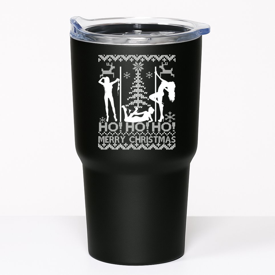 Ho Ho Ho Strippers X-Mas Ugly Christmas Sweater Tumbler