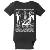 Ho Ho Ho Strippers X-Mas Ugly Christmas Sweater Baby Bodysuit