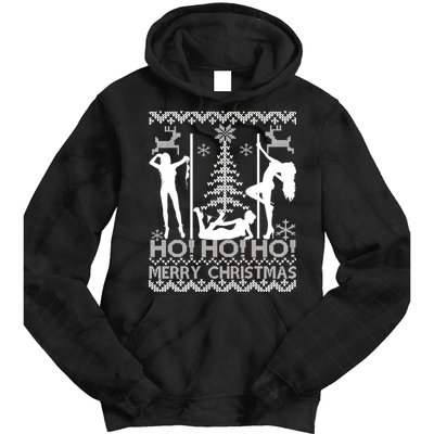 Ho Ho Ho Strippers X-Mas Ugly Christmas Sweater Tie Dye Hoodie