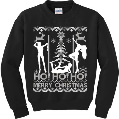 Ho Ho Ho Strippers X-Mas Ugly Christmas Sweater Kids Sweatshirt