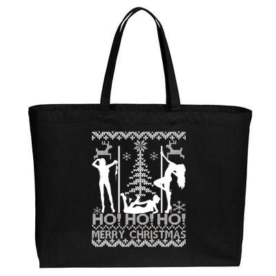 Ho Ho Ho Strippers X-Mas Ugly Christmas Sweater Cotton Canvas Jumbo Tote