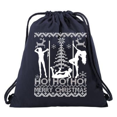 Ho Ho Ho Strippers X-Mas Ugly Christmas Sweater Drawstring Bag