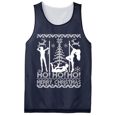 Ho Ho Ho Strippers X-Mas Ugly Christmas Sweater Mesh Reversible Basketball Jersey Tank