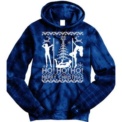 Ho Ho Ho Strippers X-Mas Ugly Christmas Sweater Tie Dye Hoodie