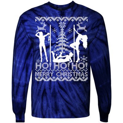 Ho Ho Ho Strippers X-Mas Ugly Christmas Sweater Tie-Dye Long Sleeve Shirt