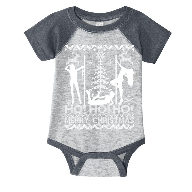 Ho Ho Ho Strippers X-Mas Ugly Christmas Sweater Infant Baby Jersey Bodysuit