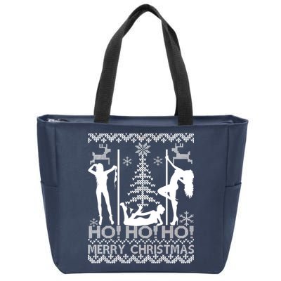 Ho Ho Ho Strippers X-Mas Ugly Christmas Sweater Zip Tote Bag