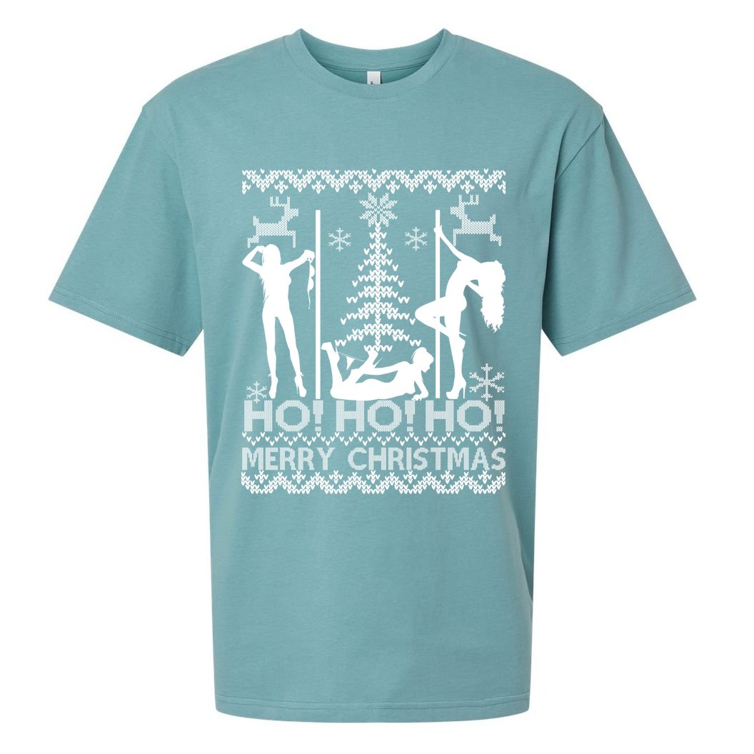 Ho Ho Ho Strippers X-Mas Ugly Christmas Sweater Sueded Cloud Jersey T-Shirt