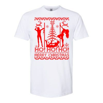 Ho Ho Ho Strippers X-Mas Ugly Christmas Sweater Softstyle® CVC T-Shirt