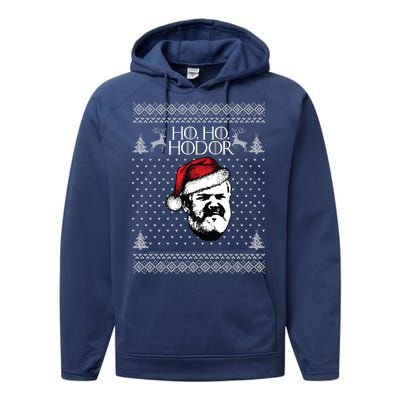 Ho Ho Hodor Ugly Christmas Performance Fleece Hoodie