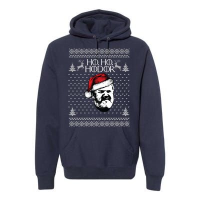 Ho Ho Hodor Ugly Christmas Premium Hoodie