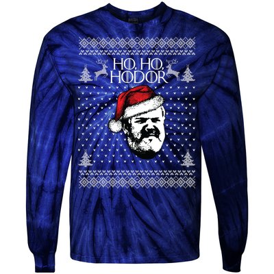 Ho Ho Hodor Ugly Christmas Tie-Dye Long Sleeve Shirt