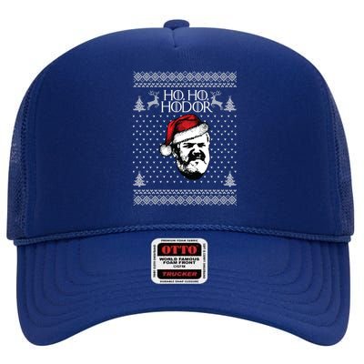 Ho Ho Hodor Ugly Christmas High Crown Mesh Back Trucker Hat