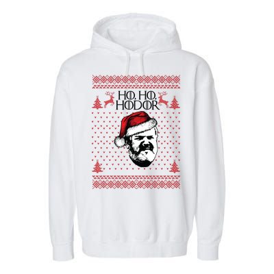 Ho Ho Hodor Ugly Christmas Garment-Dyed Fleece Hoodie