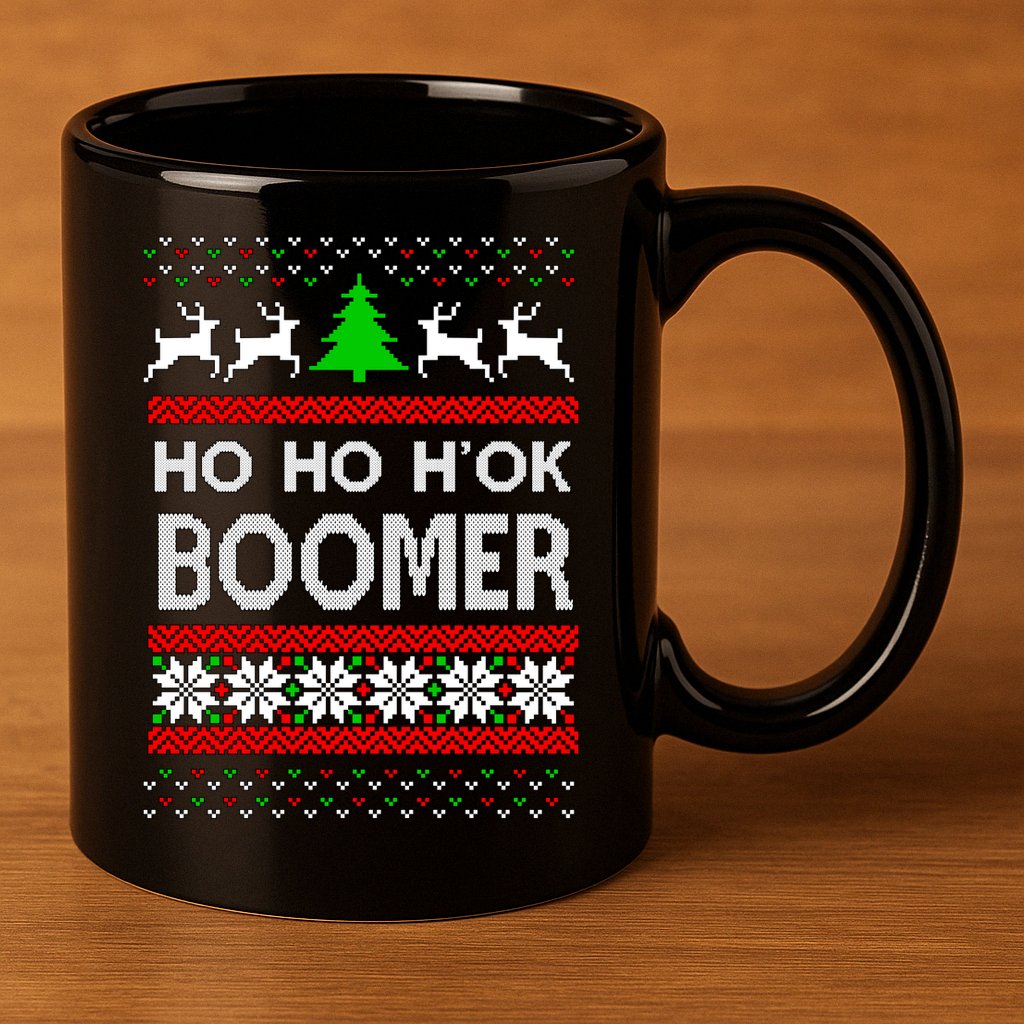 Ho Ho H'ok Boomer Ugly Christmas 11oz C Handle Ceramic Mug