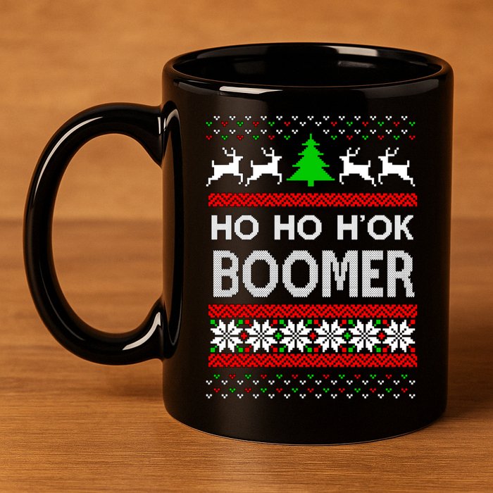 Ho Ho H'ok Boomer Ugly Christmas 11oz C Handle Ceramic Mug