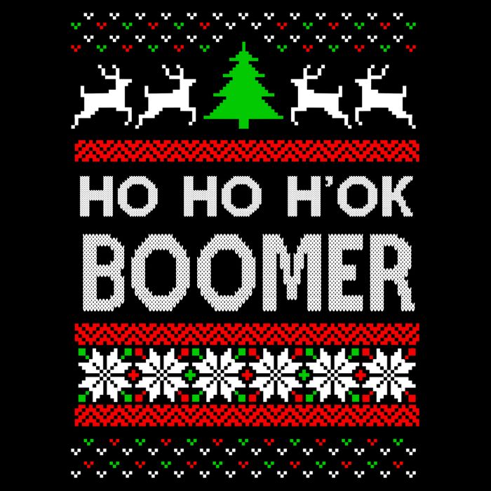 Ho Ho H'ok Boomer Ugly Christmas Drawstring Bag
