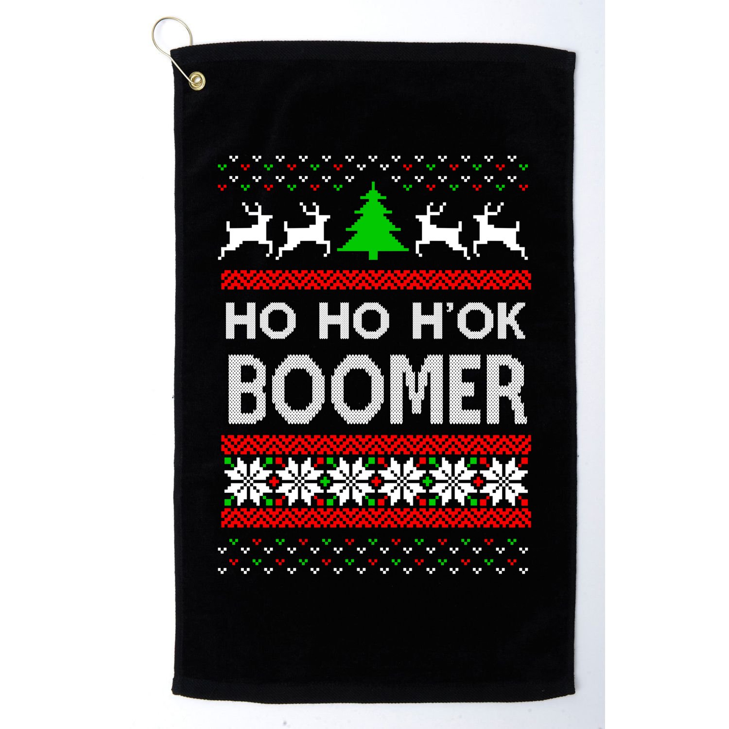 Ho Ho H'ok Boomer Ugly Christmas Golf Towel