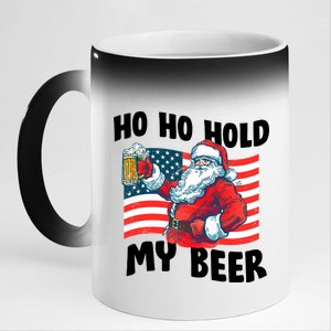 Ho Ho Hold My Beer Christmas In July 11oz Black Color Changing Mug