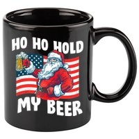 Ho Ho Hold My Beer Christmas In July 11oz C Handle Ceramic Mug