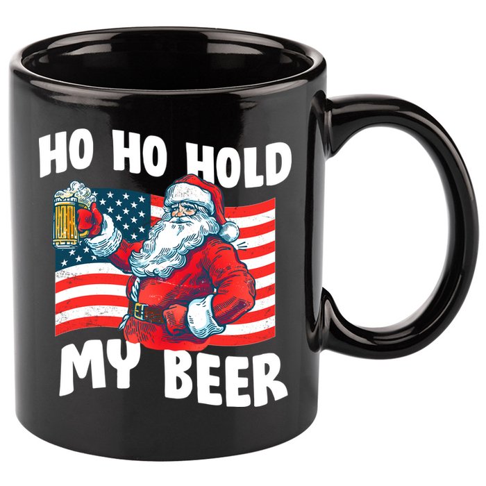 Ho Ho Hold My Beer Christmas In July 11oz C Handle Ceramic Mug