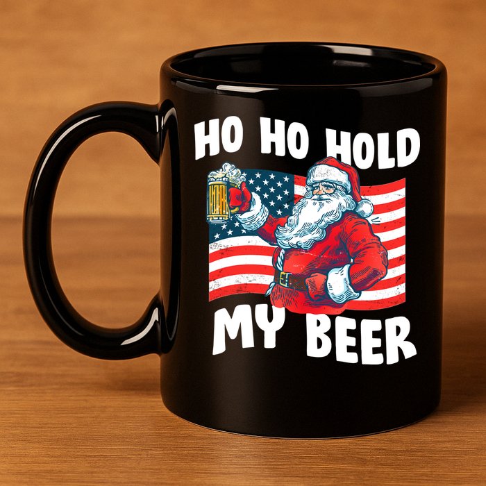 Ho Ho Hold My Beer Christmas In July 11oz C Handle Ceramic Mug