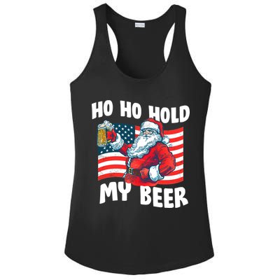 Ho Ho Hold My Beer Christmas In July Ladies PosiCharge Competitor Racerback Tank