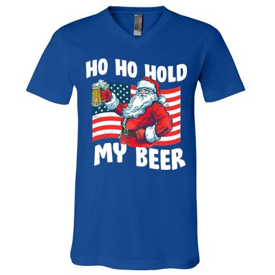 Ho Ho Hold My Beer Christmas In July V-Neck T-Shirt