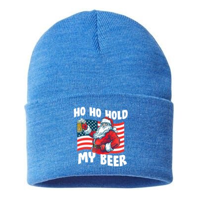 Ho Ho Hold My Beer Christmas In July Sustainable Knit Beanie