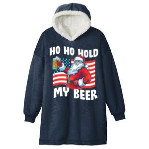 Ho Ho Hold My Beer Christmas In July Hooded Wearable Blanket