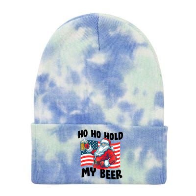 Ho Ho Hold My Beer Christmas In July Tie Dye 12in Knit Beanie