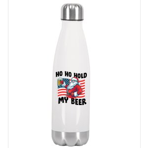 Ho Ho Hold My Beer Christmas In July Stainless Steel Insulated Water Bottle