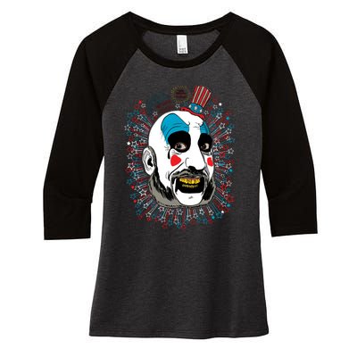 House Of 1000 Corpses Spaulding Horrror Women's Tri-Blend 3/4-Sleeve Raglan Shirt