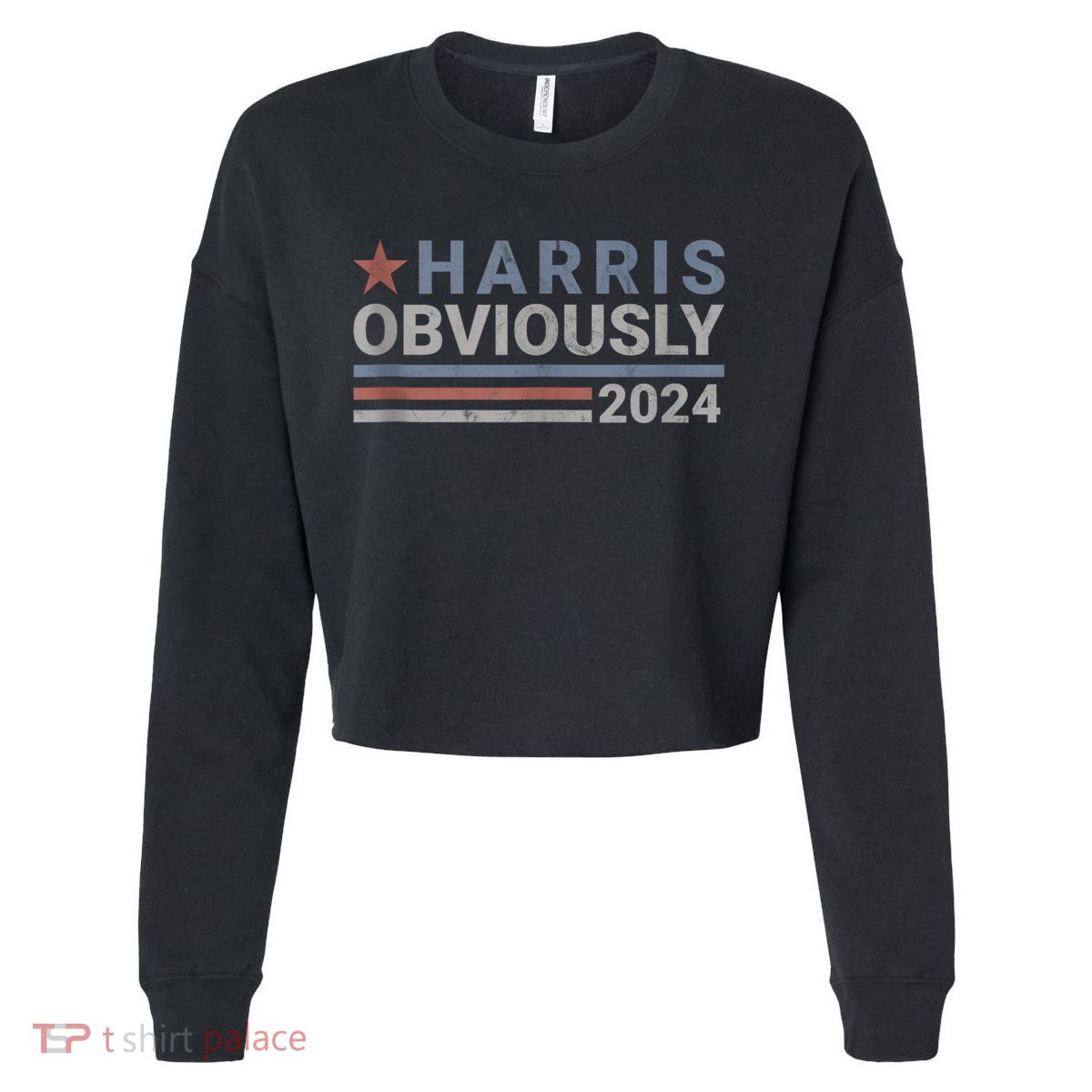 Harris Obviously 2024 Cropped Pullover Crew