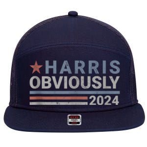 Harris Obviously 2024 7 Panel Mesh Trucker Snapback Hat