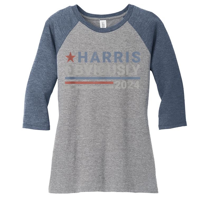 Harris Obviously 2024 Women's Tri-Blend 3/4-Sleeve Raglan Shirt