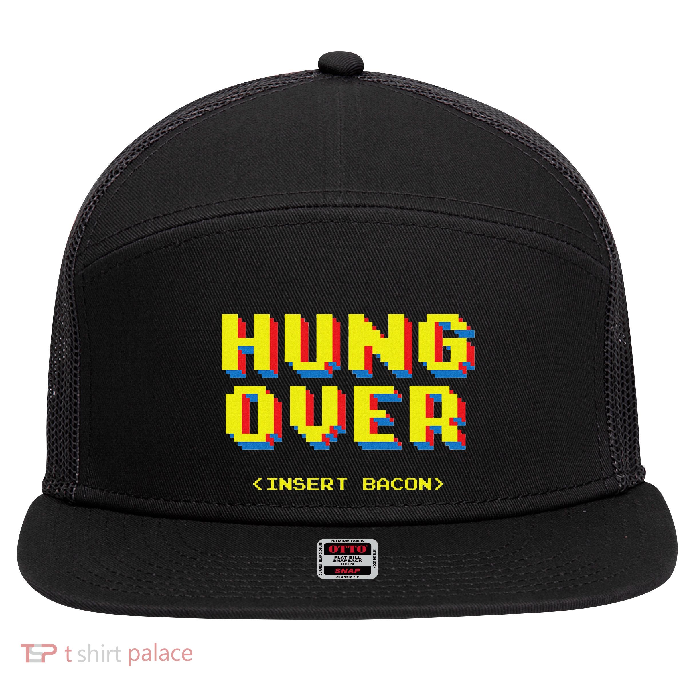Hung Over 8 Bit Graphic Retro Gamer 7 Panel Mesh Trucker Snapback Hat