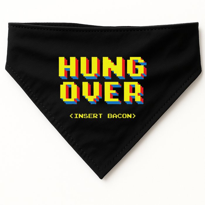 Hung Over 8 Bit Graphic Funny Retro Gamer Beer Lover Arcade USA-Made Doggie Bandana