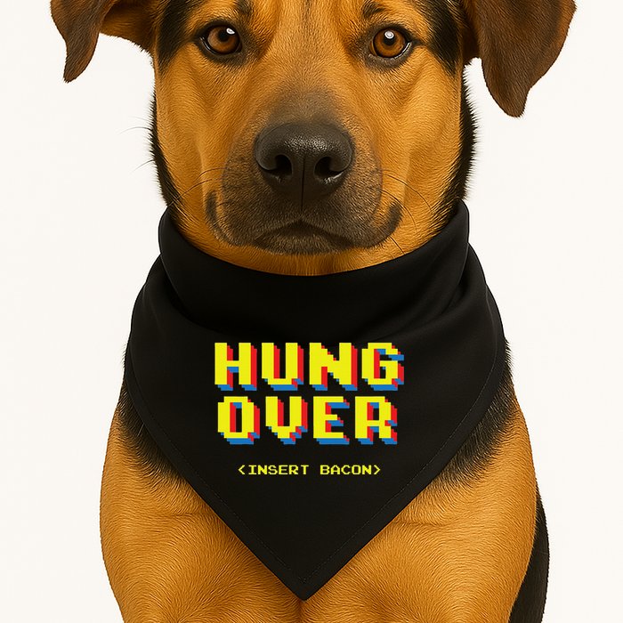 Hung Over 8 Bit Graphic Funny Retro Gamer Beer Lover Arcade USA-Made Doggie Bandana