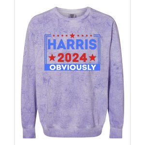 Harris Obviously A Vote For 2024 Colorblast Crewneck Sweatshirt