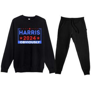 Harris Obviously A Vote For 2024 Premium Crewneck Sweatsuit Set