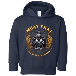 Heart Of A Champion Kickboxing And Muay Thai Angry Gorilla Toddler Hoodie