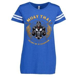 Heart Of A Champion Kickboxing And Muay Thai Angry Gorilla Enza Ladies Jersey Football T-Shirt