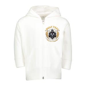 Heart Of A Champion Kickboxing And Muay Thai Angry Gorilla Toddler Zip Fleece Hoodie