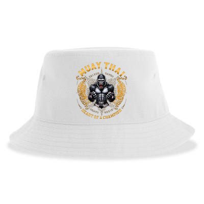 Heart Of A Champion Kickboxing And Muay Thai Angry Gorilla Sustainable Bucket Hat