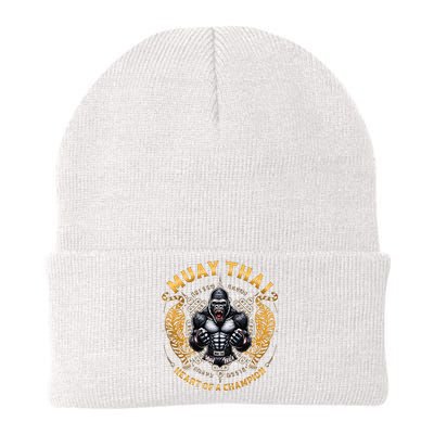 Heart Of A Champion Kickboxing And Muay Thai Angry Gorilla Knit Cap Winter Beanie