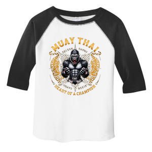 Heart Of A Champion Kickboxing And Muay Thai Angry Gorilla Toddler Fine Jersey T-Shirt