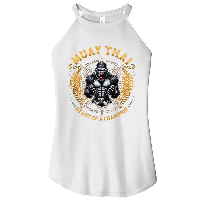 Heart Of A Champion Kickboxing And Muay Thai Angry Gorilla Women’s Perfect Tri Rocker Tank